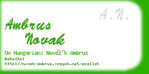 ambrus novak business card